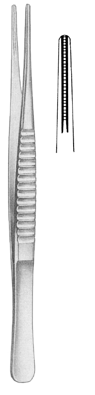 Nopa De Bakey Atraumatic Vascular Tissue Forcep Straight 2.8mm Tip 16cm image 0