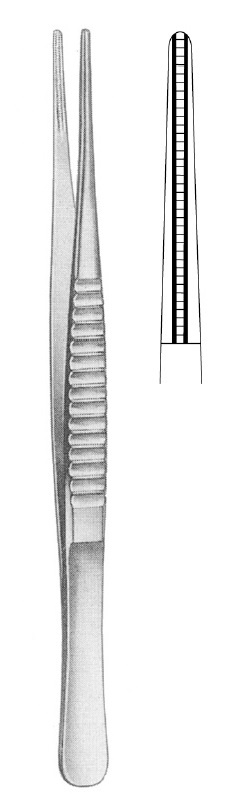 Nopa De Bakey Atraumatic Vascular Tissue Forcep Straight 3.5mm Tip 36cm image 0