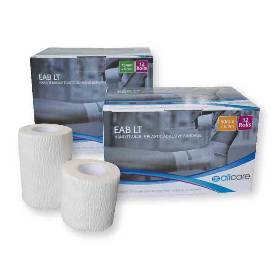 Allcare EAB Elastic Adhesive Bandage 75mm x 4.5m White image 0