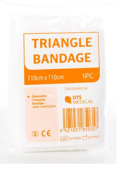 Bandage Triangular Disposable Large 110mm x 110mm x 153mm with 2 pins image 0