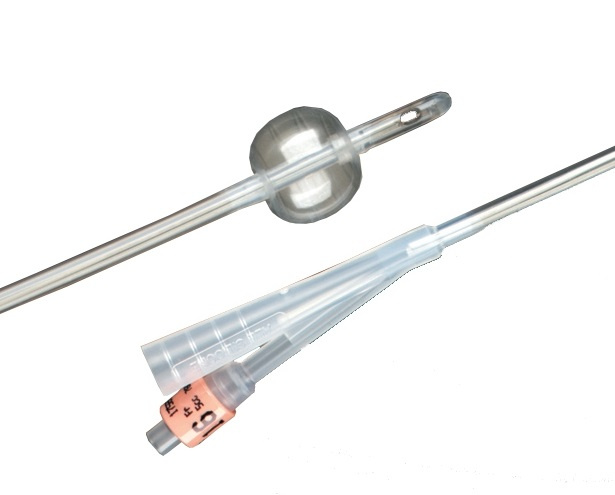 Bardex Uncoated Silicone 2-Way Foley Catheter 5cc-10cc 16fg image 0