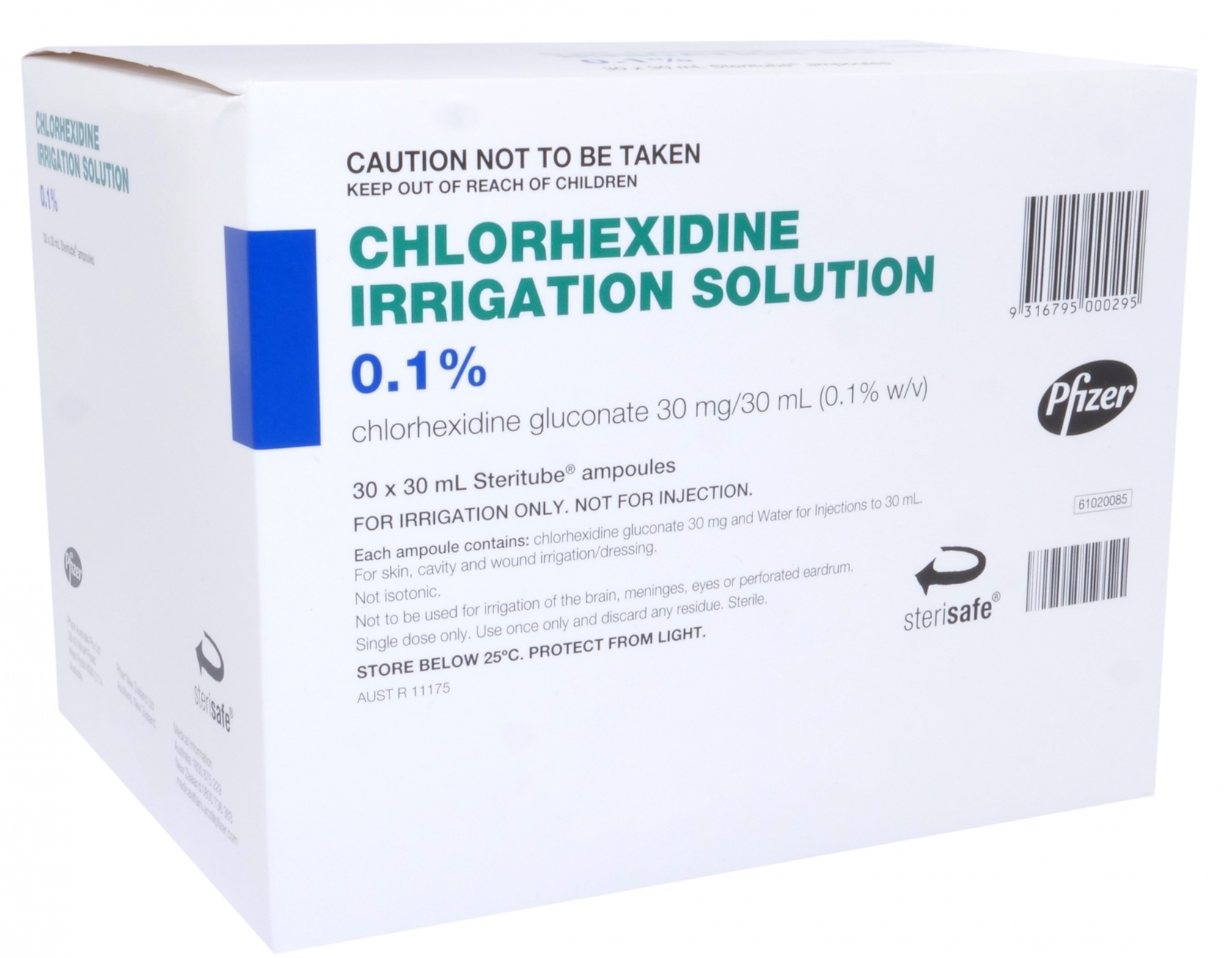 Chlorhexidine Irrigation 0.1% 30ml Steritube - Box 30 image 0