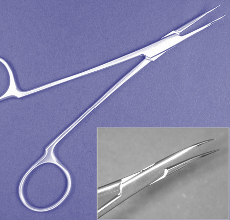 S&T Vascular Dissecting Forcep 13.5cm VDFA-13 Angulated 0.5mm Tips image 0