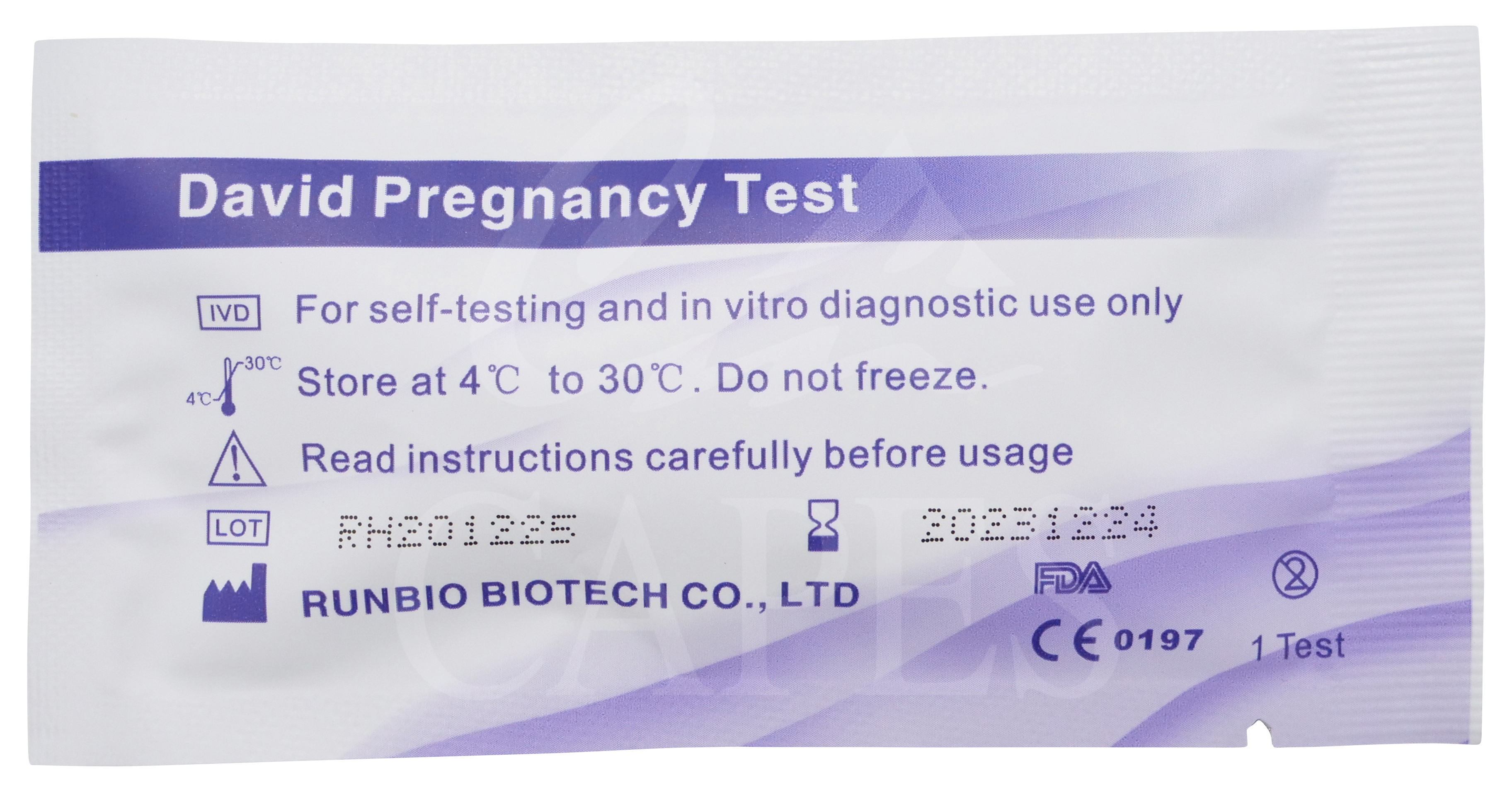 David One Step Pregnancy Test Cassette 25IU/ml - Box 40 image 2