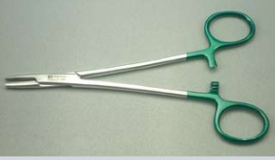 Defries Mayo-Hegar Needle Holder STERILE 13cm Green Handle image 0
