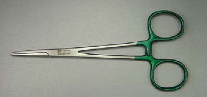 Defries Crile Artery Forcep Green Handle Straight 14cm image 0