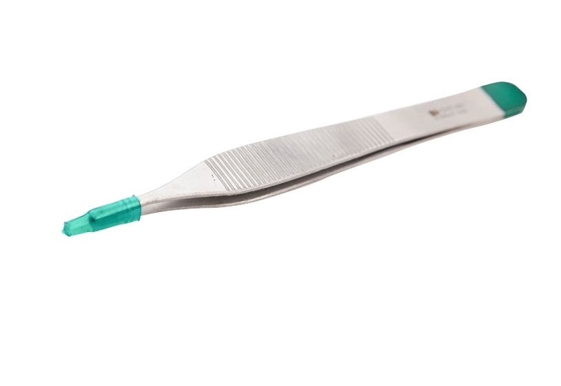Defries Micro-Adson Forcep 1x2 Teeth STERILE 12.5cm Green Handle image 2