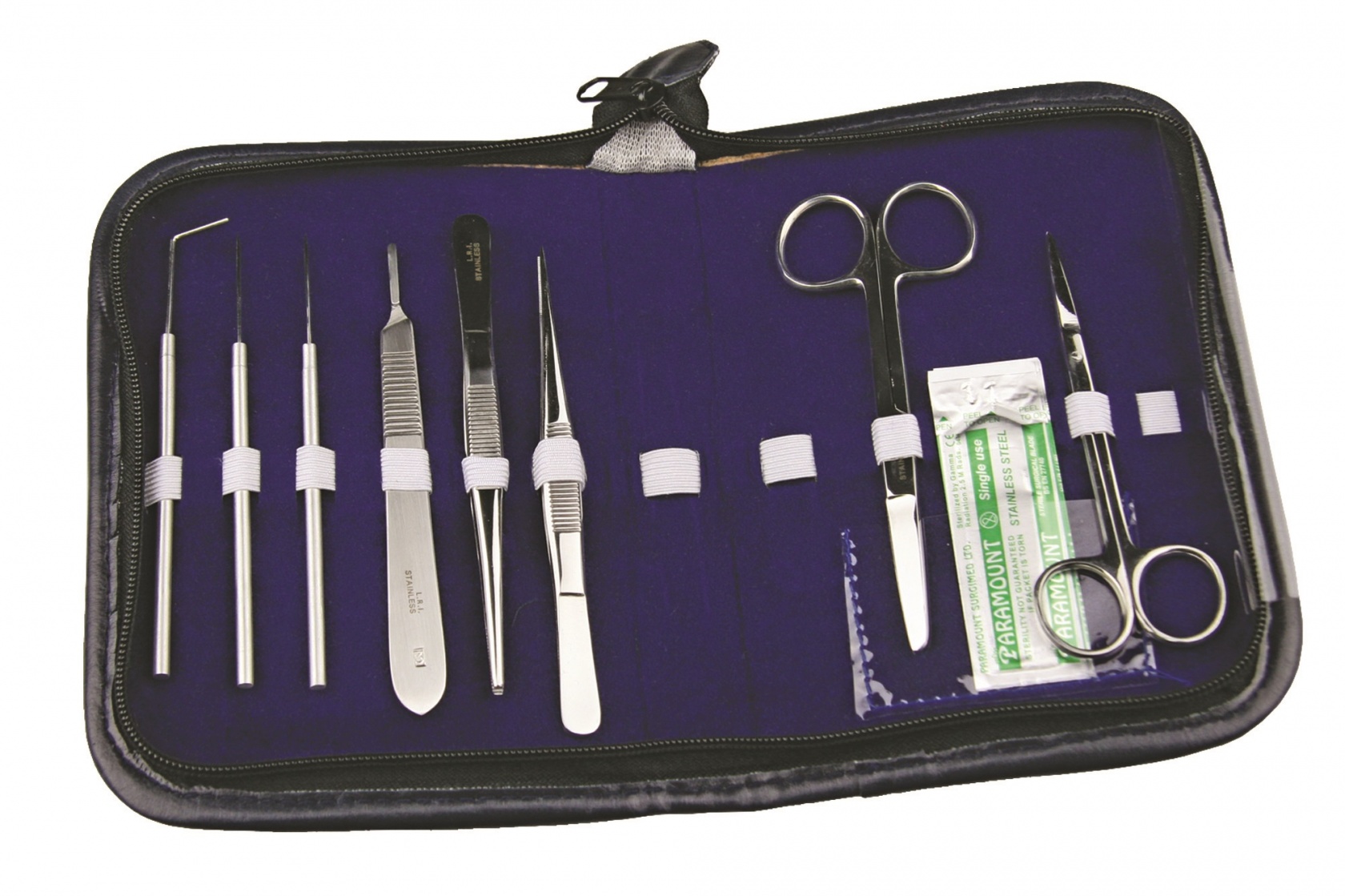 Basic Student Dissecting Kit 8 Instruments in Zip Wallet image 0