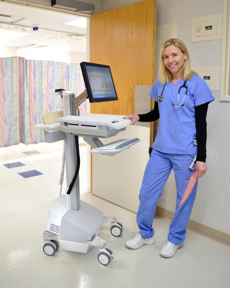 Ergotron Styleview Electronic Medical Records Powered Cart with LCD Arm image 6