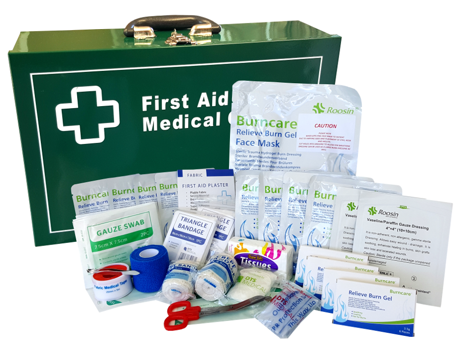 First Aid Kit - Large Commercial Burns Metal Cabinet image 0