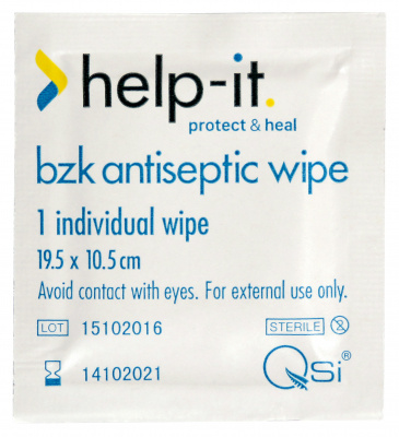 Antiseptic Wipes Single BZK Towelette - EACHES image 0