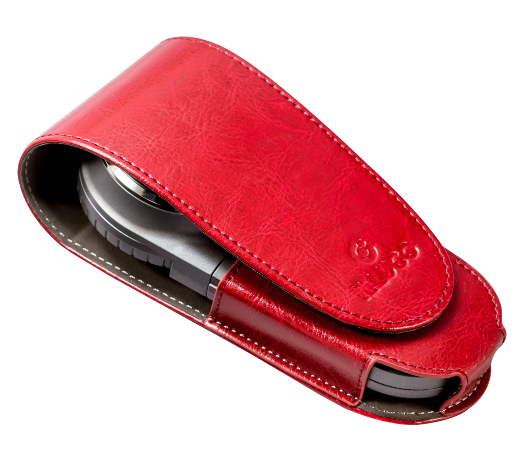 Illuco Dermatoscope Leather Pouch with Belt Clip Red image 0