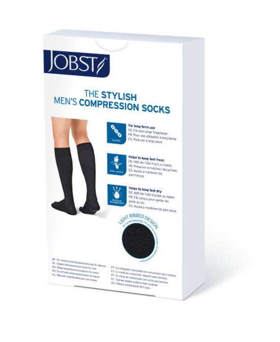 Jobst Socks for Men Knee High Closed Toe 20-30mmHg Small Black image 3