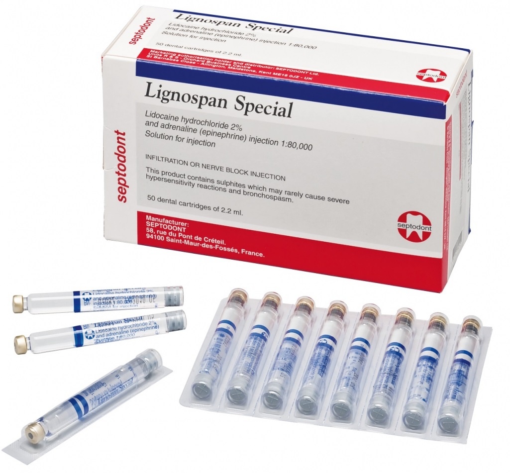 Lignospan 2% Lidocaine with adrenaline 1:80000 image 0