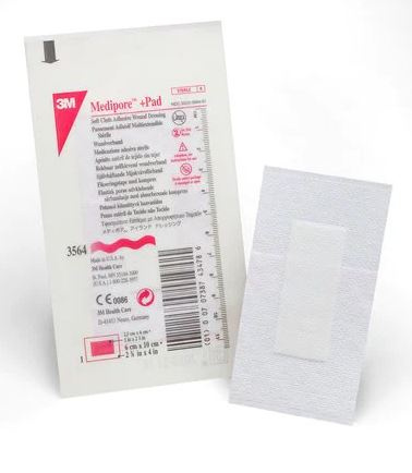3M Medipore Soft Cloth Adhesive Wound Dressing with Pad 6cm x 10cm image 0