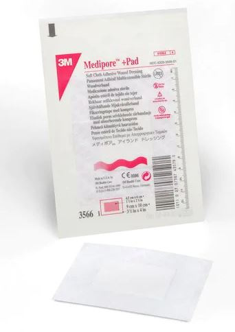 3M Medipore Soft Cloth Adhesive Wound Dressing with Pad 9cm x 10cm image 0