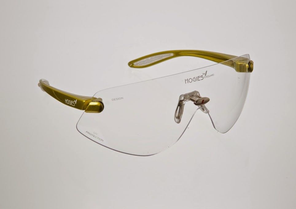 Glasses Hogies Eyeguard Clear Lens Fluoro Gold arms image 0