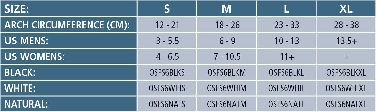 os1st-compression-fs6-foot-sleeve-Sizing
