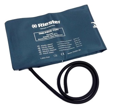 Riester 108 Latex Free Black Velcro Cuffs with Two Tubes, Adult