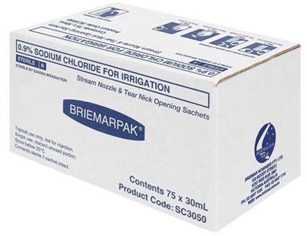 Briemarpak Sodium Chloride 0.9% for Irrigation Sachets 30ml image 1