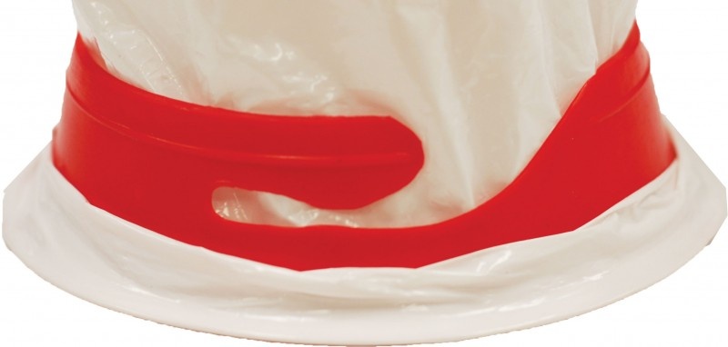 Vomit Bag with Red Plastic Sealable Mouthpiece 1500ml - Each image 1