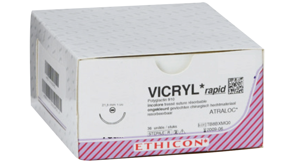 Ethicon Vicryl Rapide Suture 3/8 Circle PPRC 3/0 PS 26mm 75cm image 1