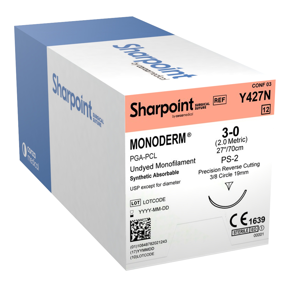 Sharpoint Plus Suture Monoderm 3/8 Circle PRC 3/0 19mm 70cm image 0