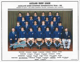 Auckland Rugby League U17 Team 1982