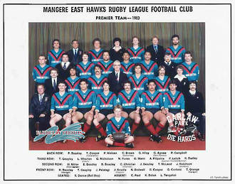Mangere East Hawks Rugby League Premiers Team 1983