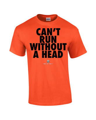 Carlaw Park "Can't Run Without A Head" Orange Tee