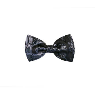 Charcoal Paisley Pre-tied Bow