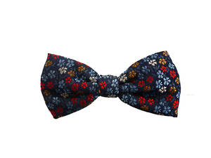 Navy flower Pre-tied Bow