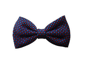 Blue with red & blue squares Pre-tied Bow