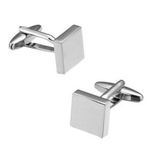 Smooth Silver Square cufflinks