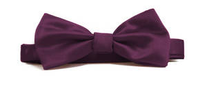 Purple Italian Satin Pre-tied bow