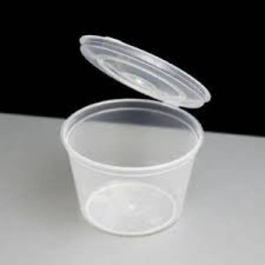 Containers 100ml Round ATTACHED LID  (50)