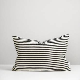 Black Ticking Stripe Cushion