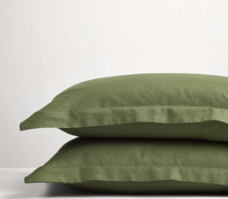 Forest Green Linen Pillowcases