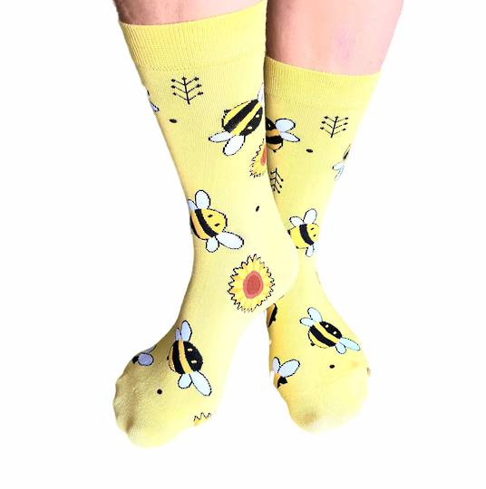 Bee Cosy Socks - Women's shoe size 3-9.