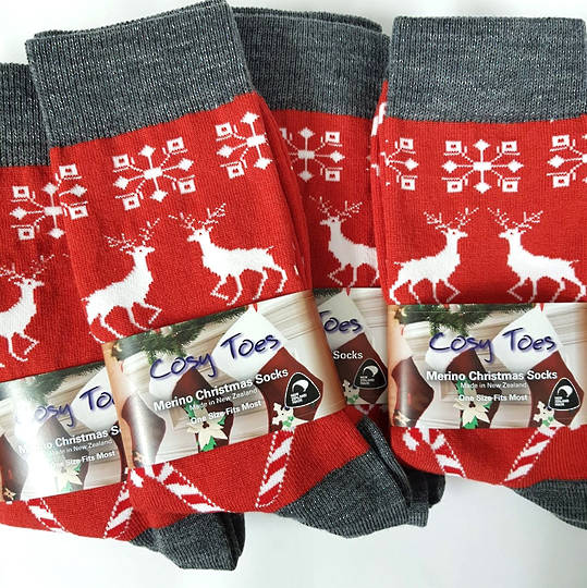 Merino Christmas Socks - Unisex, One Size Fits All