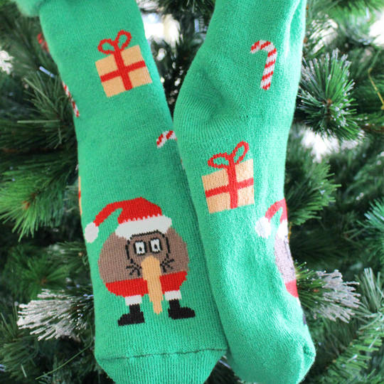 New Zealand Christmas Socks - Bed Socks Green or Black