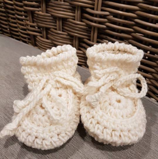 Cosy Merino Crochet Baby Shoes