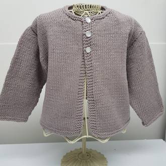 Merino Baby Knit Cardigan - mushroom pink