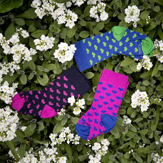 Long Merino Heart Baby Socks