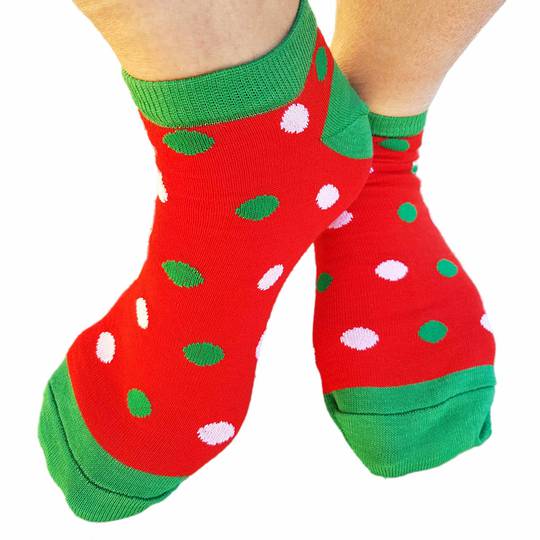 Merino Crop Socks with Dots - one size fits most