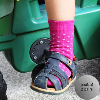 Merino Crew Socks - Berry Dot