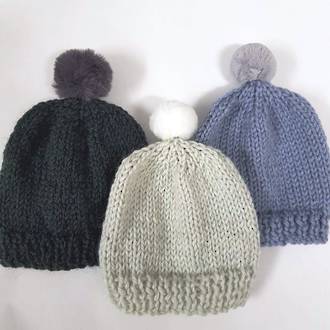 Merino Baby Hat with Pom Pom