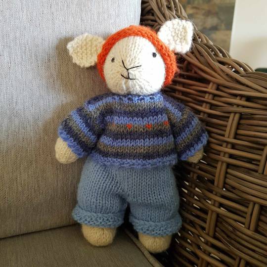 Wool Lamb Teddy - stripe jersey with orange hat
