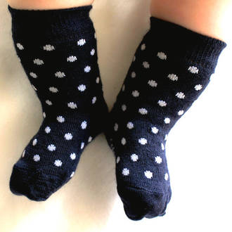 Merino Dot Baby Socks - Navy Crew