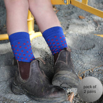 Merino Crew Socks - Blue Dot